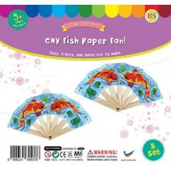 Chinese New Year Paper Fan Pack of 5 - Koi Fish Chinese New Year Paper Fan Pack of 5 - Koi Fish